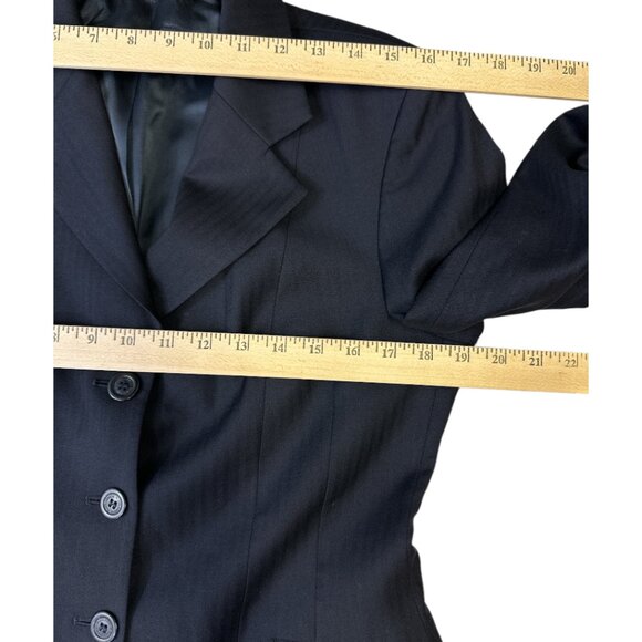 RJ Classics Ladies Herringbone Jacket Navy Blue Sz 8R Riding Equestrian - Picture 15 of 15